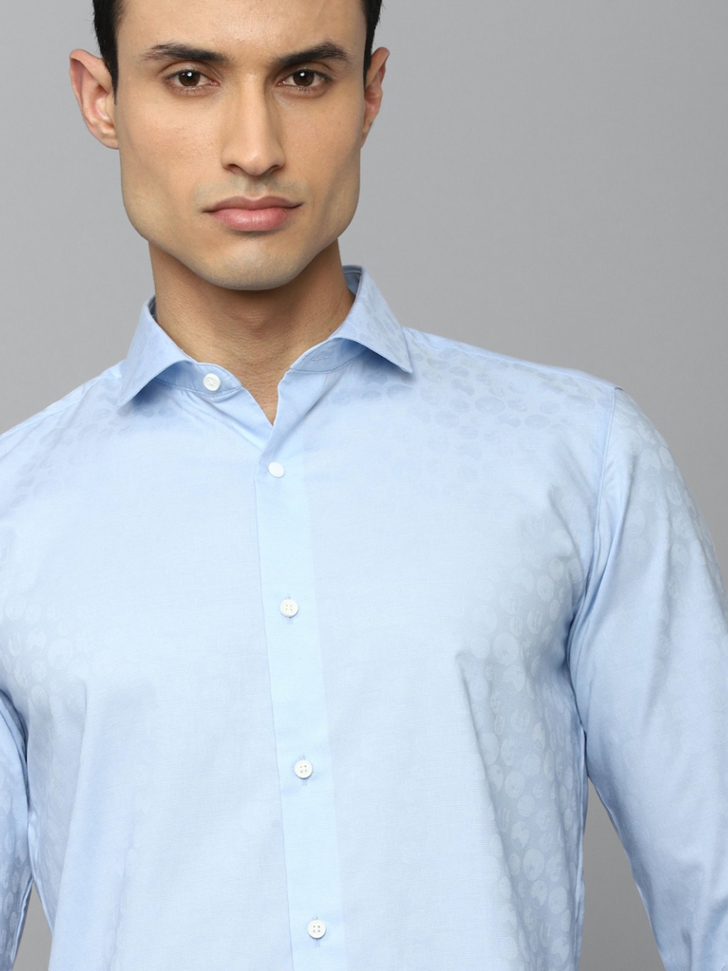 Louis Philippe Sport Blue Slim Fit Texture Shirt