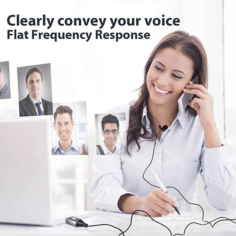 USB Lavalier Microphone AUUL10 192kHz24bit Omnidirectional Lapel Mic Hands Free Shirt Collar Clipon Microphone for PC Computer Laptop YouTube Skype Recording Live Broadcasting
