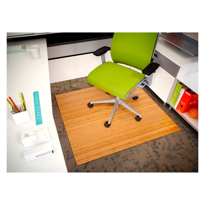 3'7"X4'3" Bamboo Deluxe Roll-Up Chairmat With Lip Neutral - Anji Mountain