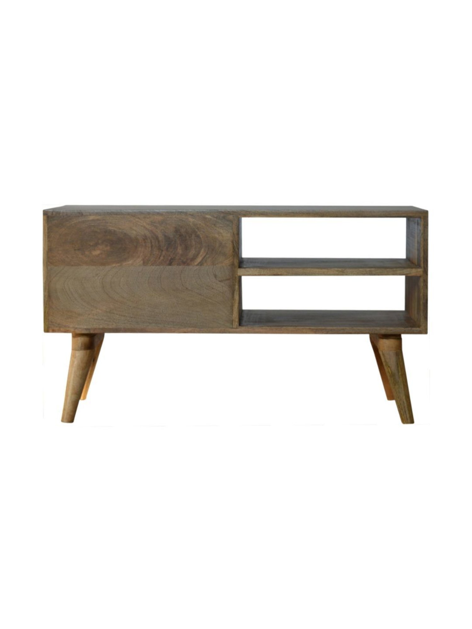 Artisan Furniture Brown Diamond Carved TV Unit (Natural Oak-ish Finish)