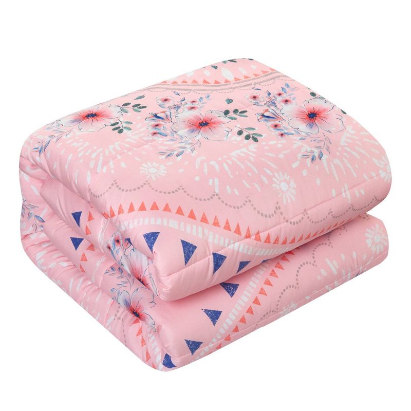 Twin/Twin XL Flowering Medallion Comforter Set Pink - Heritage Club