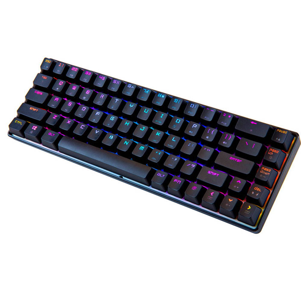 CUUWE Portable RGB Gaming Office Magic Refiner MK14 60% Mechanical Keyboard USB 68 Keys Backlit Anti-ghosting Keyboard for PC Laptop (Blue Switch)