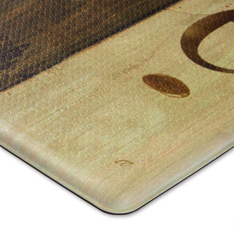 Home Dynamix 19" x 35" Latte Sign Kitchen Mat Brown