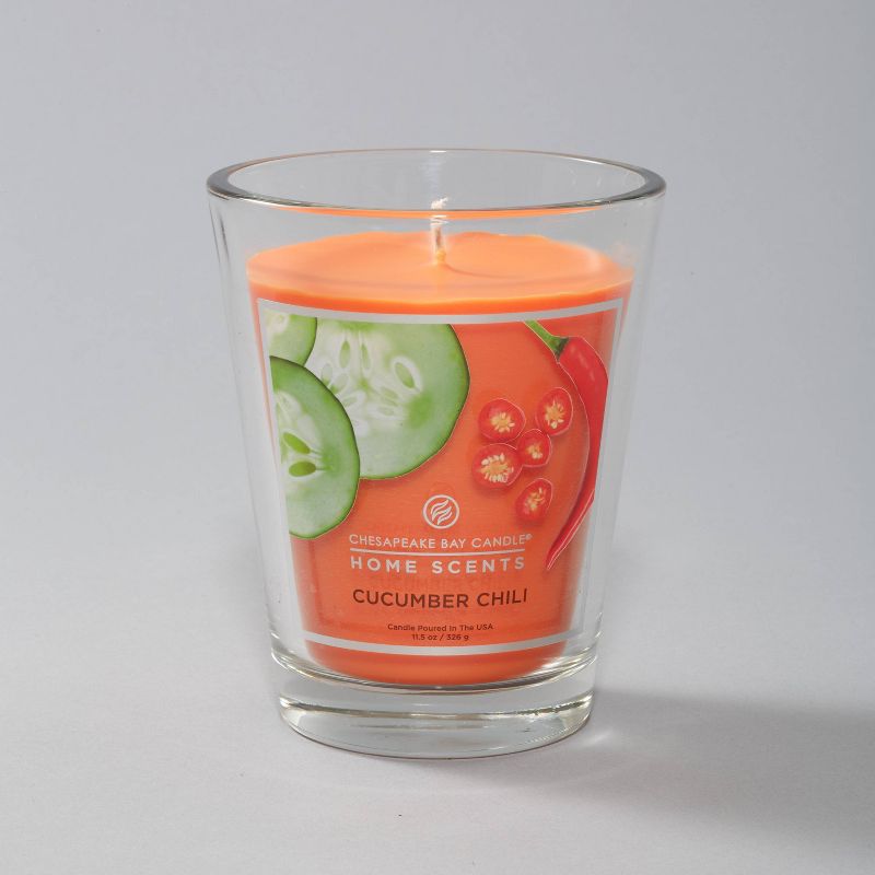 11.5oz Glass Jar Cucumber Chili Candle - Home Scents by Chesapeake Bay Candle