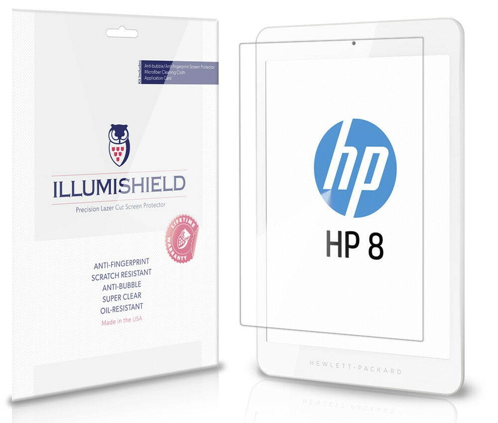 iLLumiShield Tablet Screen Protector w Anti-Bubble/Print 2x for HP 8" 1401