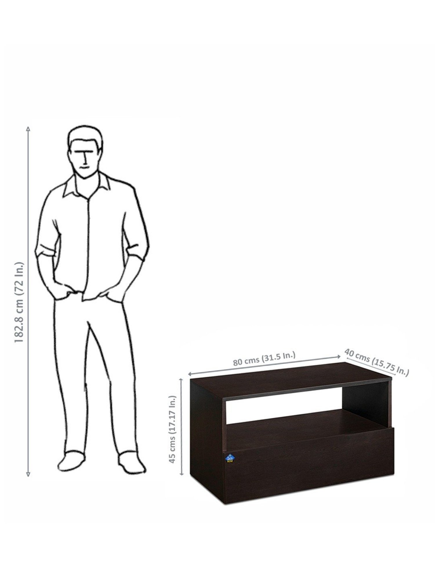 Delite Kom Blush Flowery Wenge Engineered Wood Coffee Table