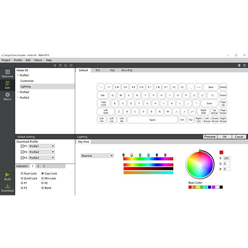 HK Venus RGB Mechanical Gaming Keyboard - 60% Layout - Double Shot PBT Cherry Profile - NKRO - USB Type C - Aluminium Chassis (Gateron Brown, Black)