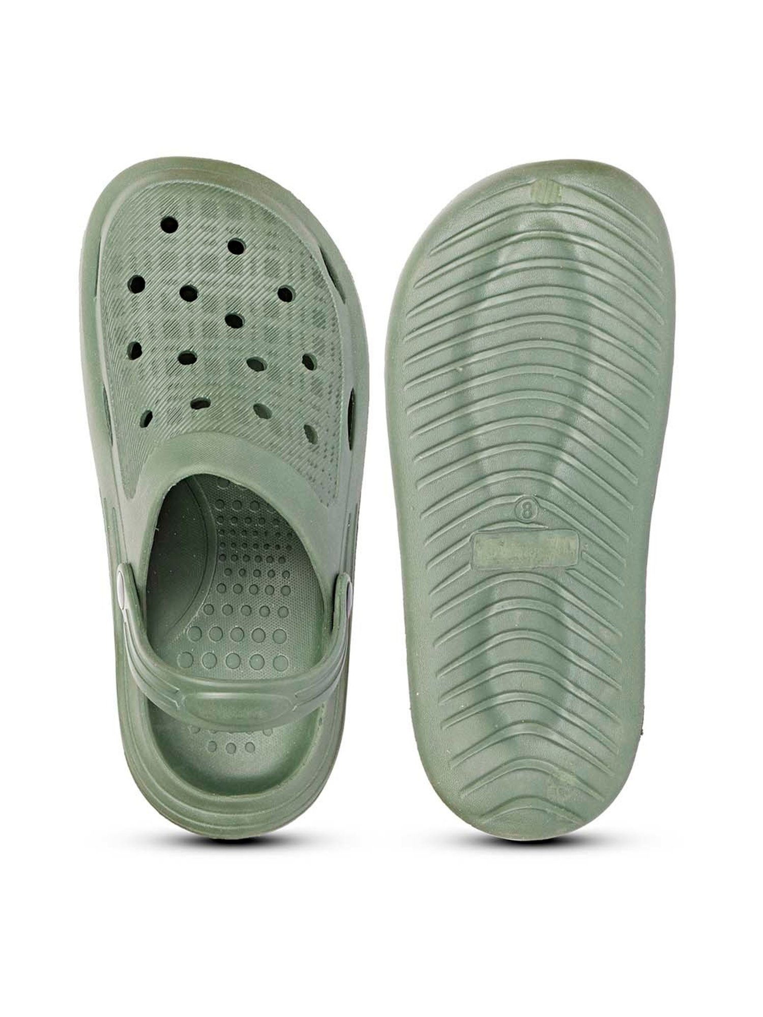 Mozafia Men's Olive Back Strap Clogs