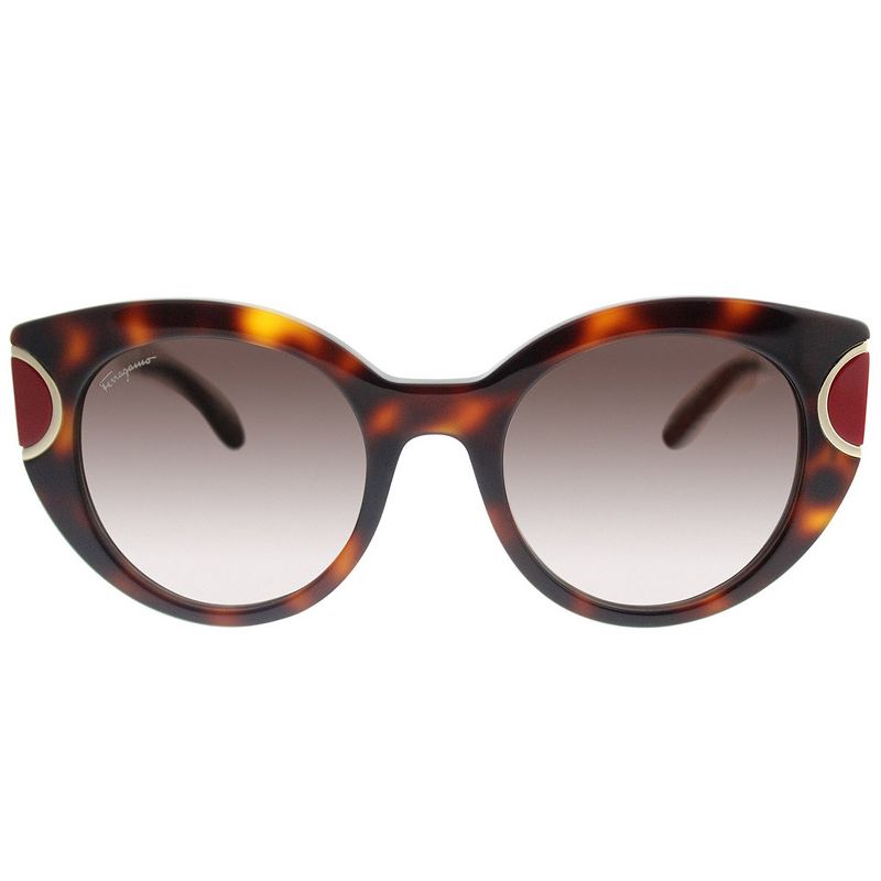 Salvatore Ferragamo  207 Womens Cat-Eye Sunglasses Havana Red 52mm