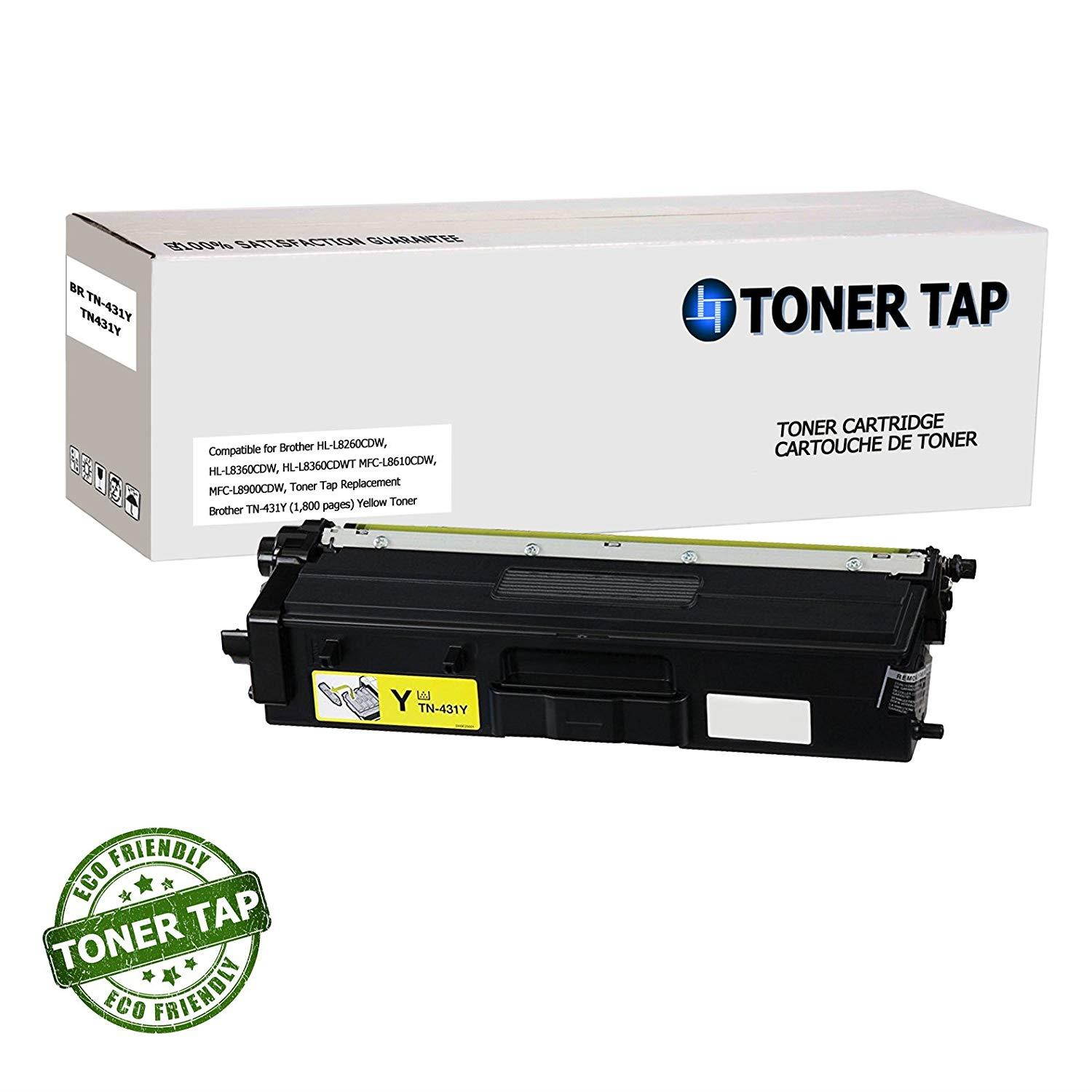 Toner Tap for Brother HL-L8360CDW, HL-L8260CDW, HL-L8360CDWT, MFC-L8900CDW, MFC-L8610CDW Replacement Toner for TN-431K, TN-431C, TN-431M, TN-431Y (4 Pack, Black, Cyan, Magenta, Yellow)