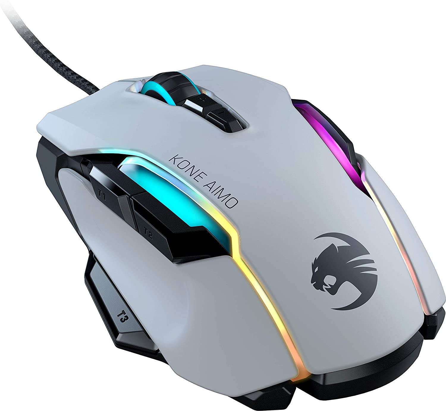 ROCCAT Kone AIMO Gaming Mouse (High Precision, Optical Owl-Eye Sensor (100 to 16.000 DPI), RGB Aimo LED Illumination, 23 Programmable Keys, Designed in Germany) White(Remastered)