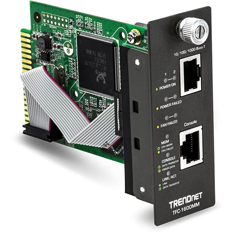 SNMP Management Module for TFC1600 Supports Port Based Management Real Time Monitoring Converter Speed Link Activity Duplex Status Gigabit Port Lifetime Protection TFC1600MM