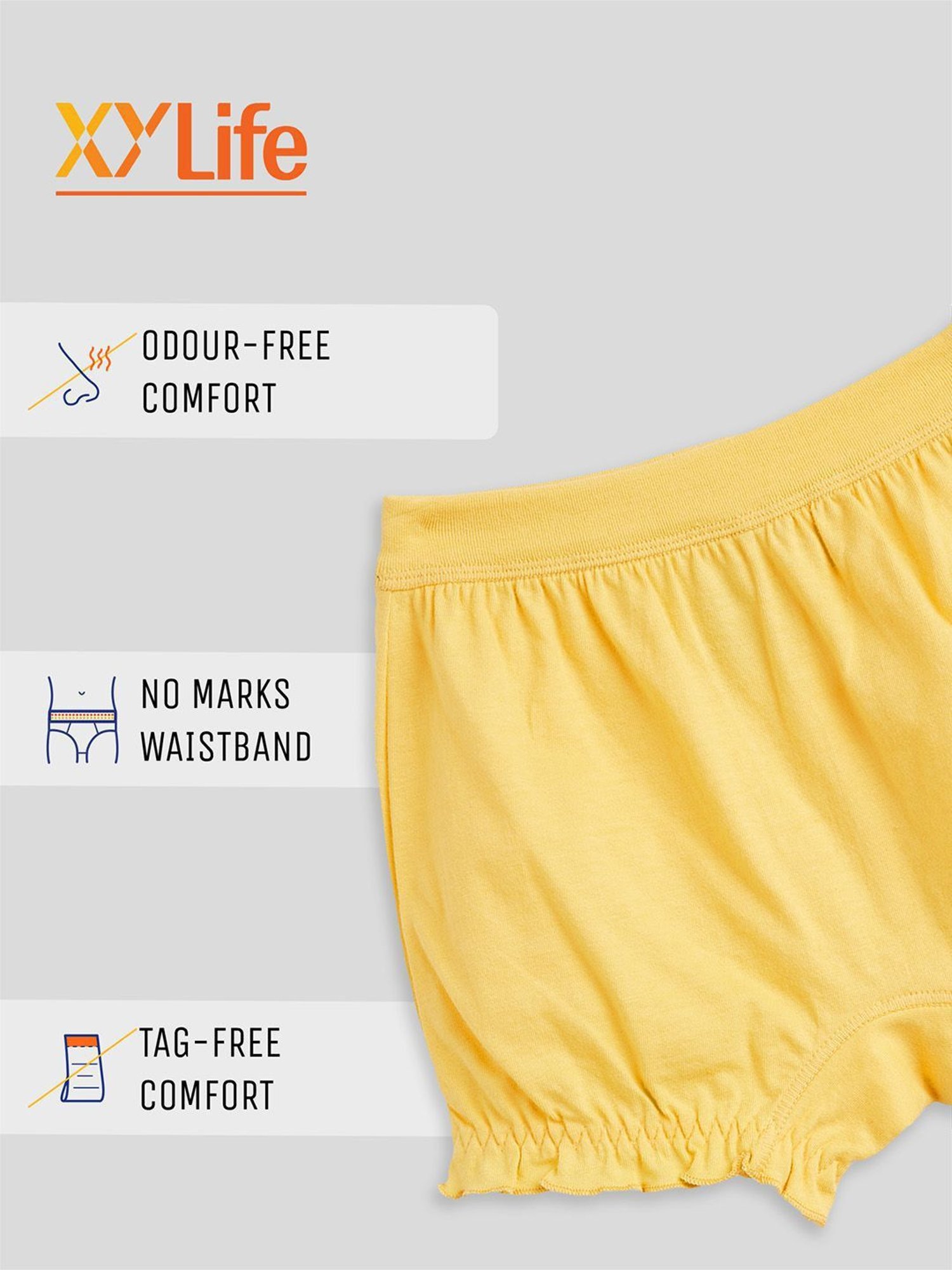 XY Life Kids Blue & Yellow Cotton Printed Bloomers (Pack of 2)