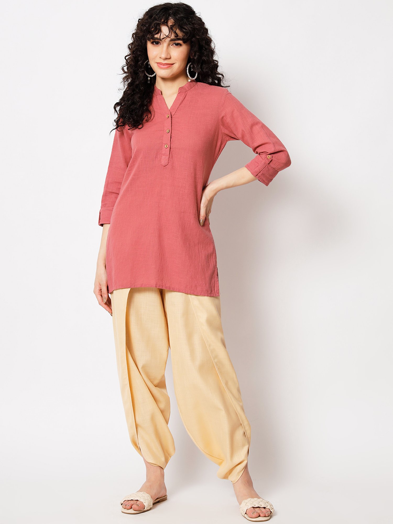 9rasa Beige Dhoti Pants