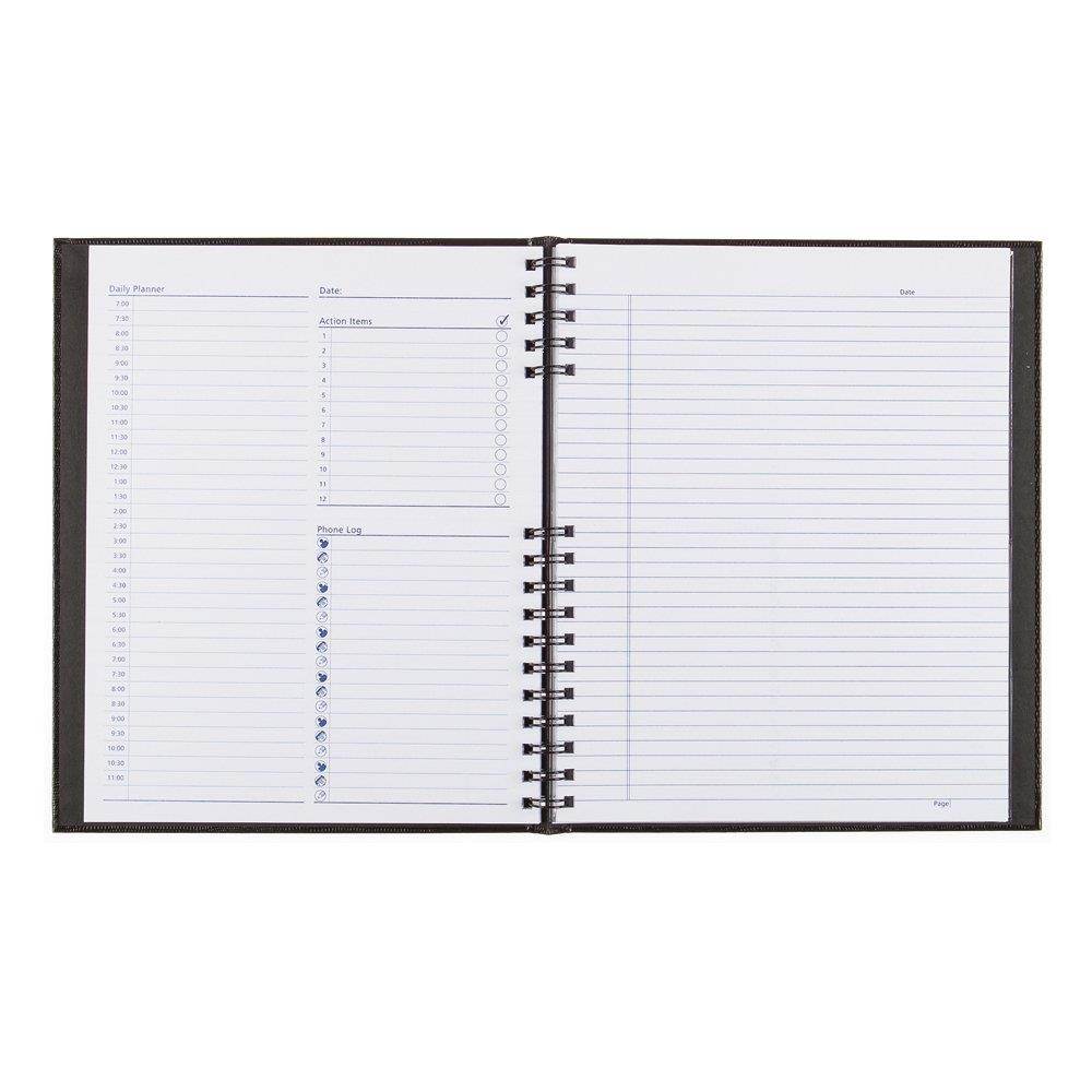 NotePro Undated Daily Planner, Black, 200 Pages,11 x 8-1/2 Inches