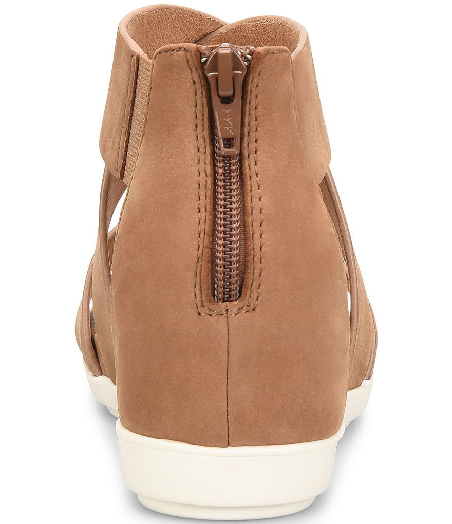 Comfortiva Pacifica Nubuck Criss-Cross Strap Sporty Wedge Sandals