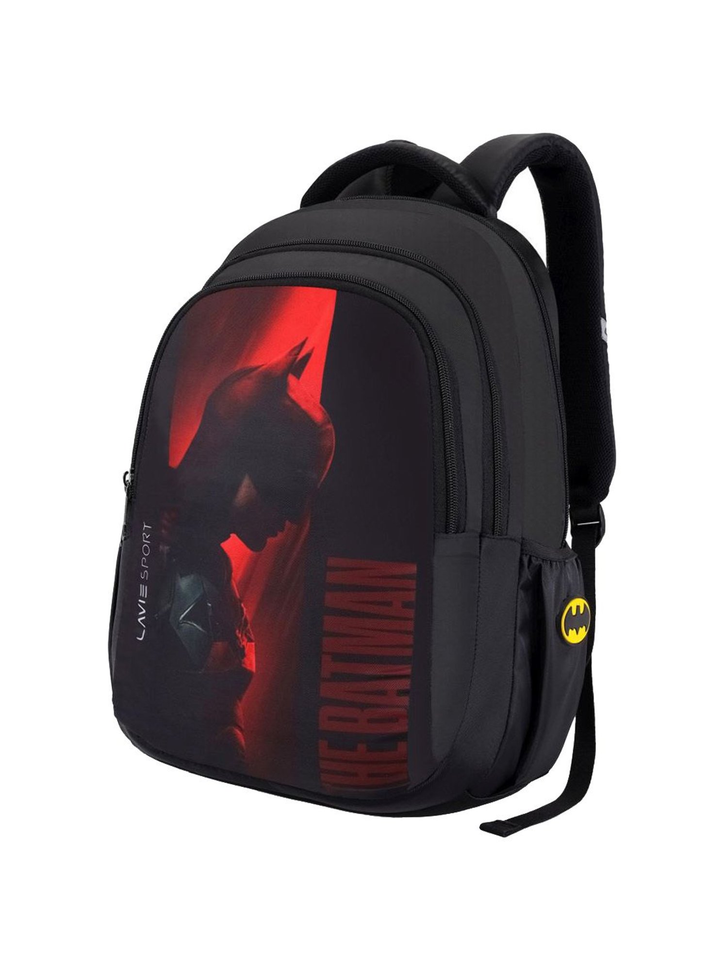 Lavie Sport Batman Shadow Black & Red Polyester Printed Laptop Backpack - 26 Ltrs