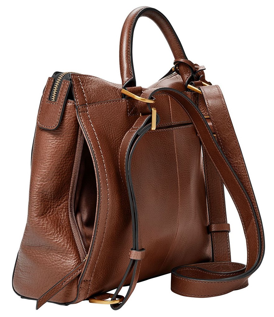 Brown Faux Leather Zipped Western Crossbody Sling Bag