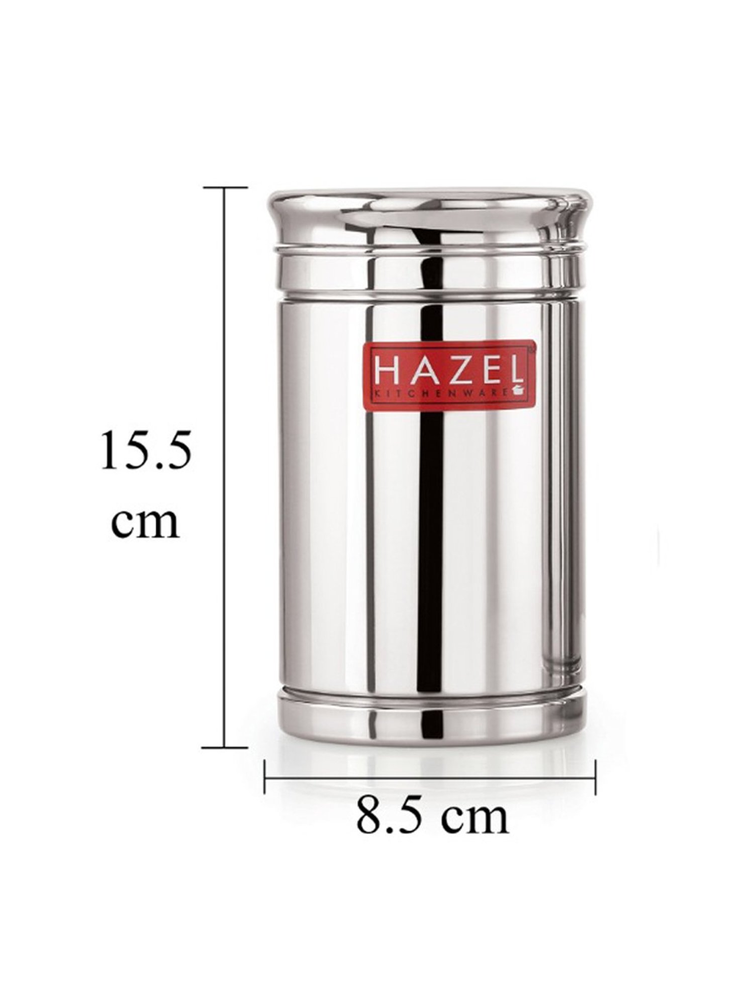HAZEL Silver Stainless Steel Containers - Set of 12 (0.8L)