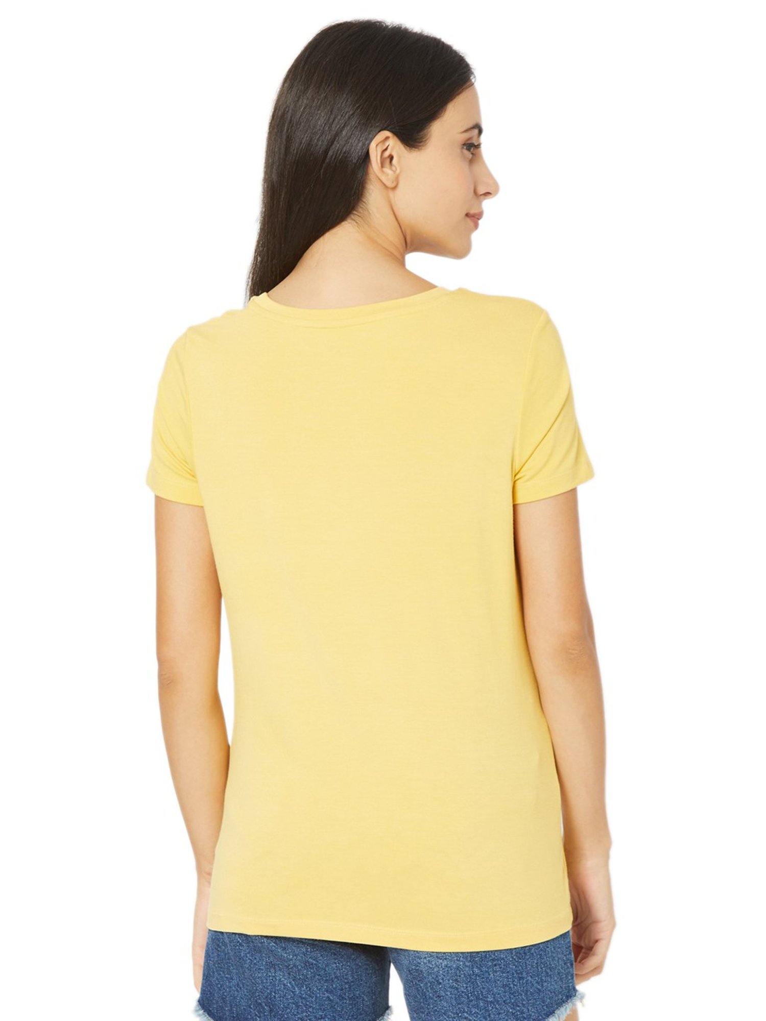 Spykar Yellow Embellished T-Shirt