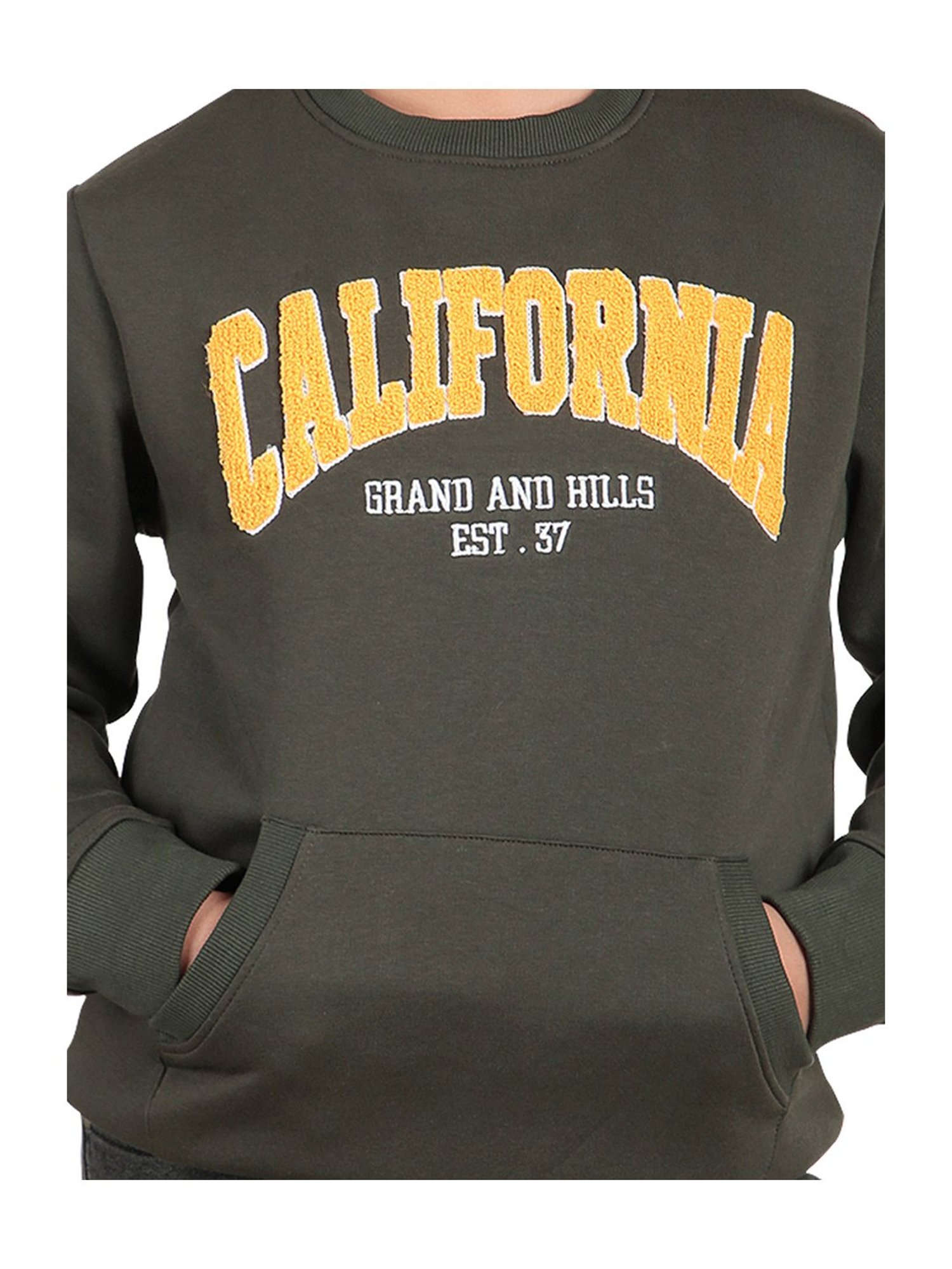 Bodycare Kids Olive Embroidered Full Sleeves Sweatshirt