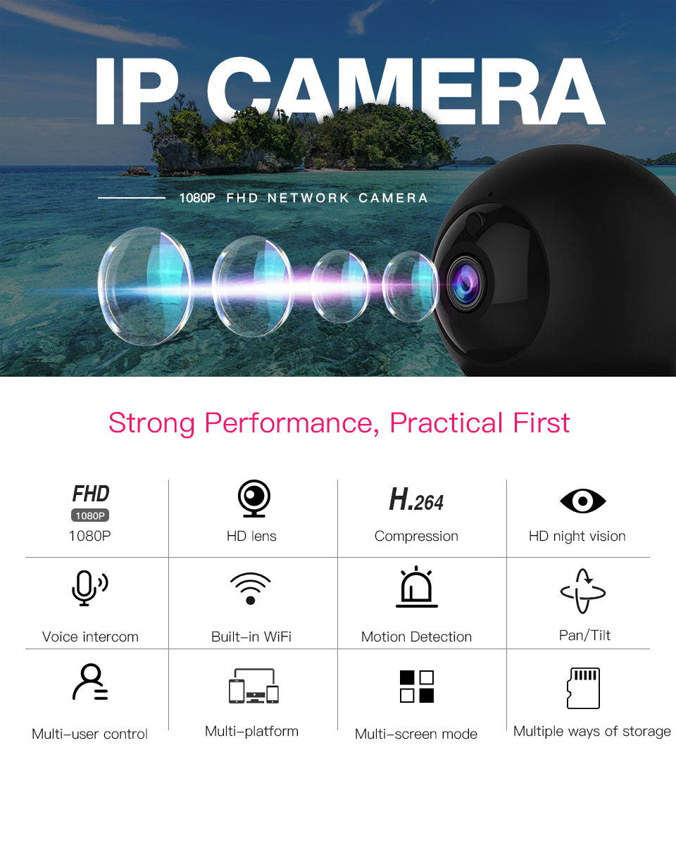 Vstarcam G43S 1080P 2MP WiFi IP Camera Wireless IR Night Vision P2P Network Cam Home Security Surveillance Camera Baby Monitor