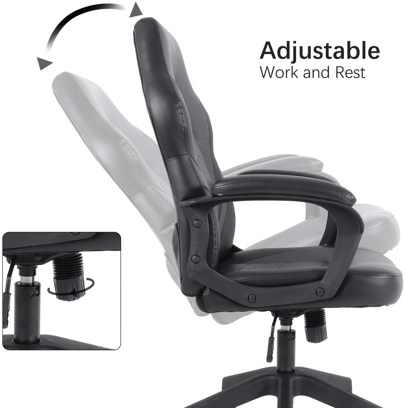 Milemont Racing Gaming Chair Executive Bonded Leather Computer Office Chair