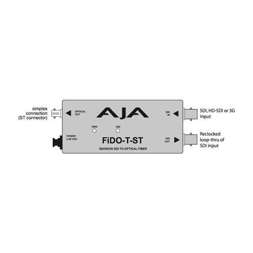AJA Video Systems - FIDO-T-ST - Single channel SDI to ST Fiber Converter/ SDI loopout up to 10km