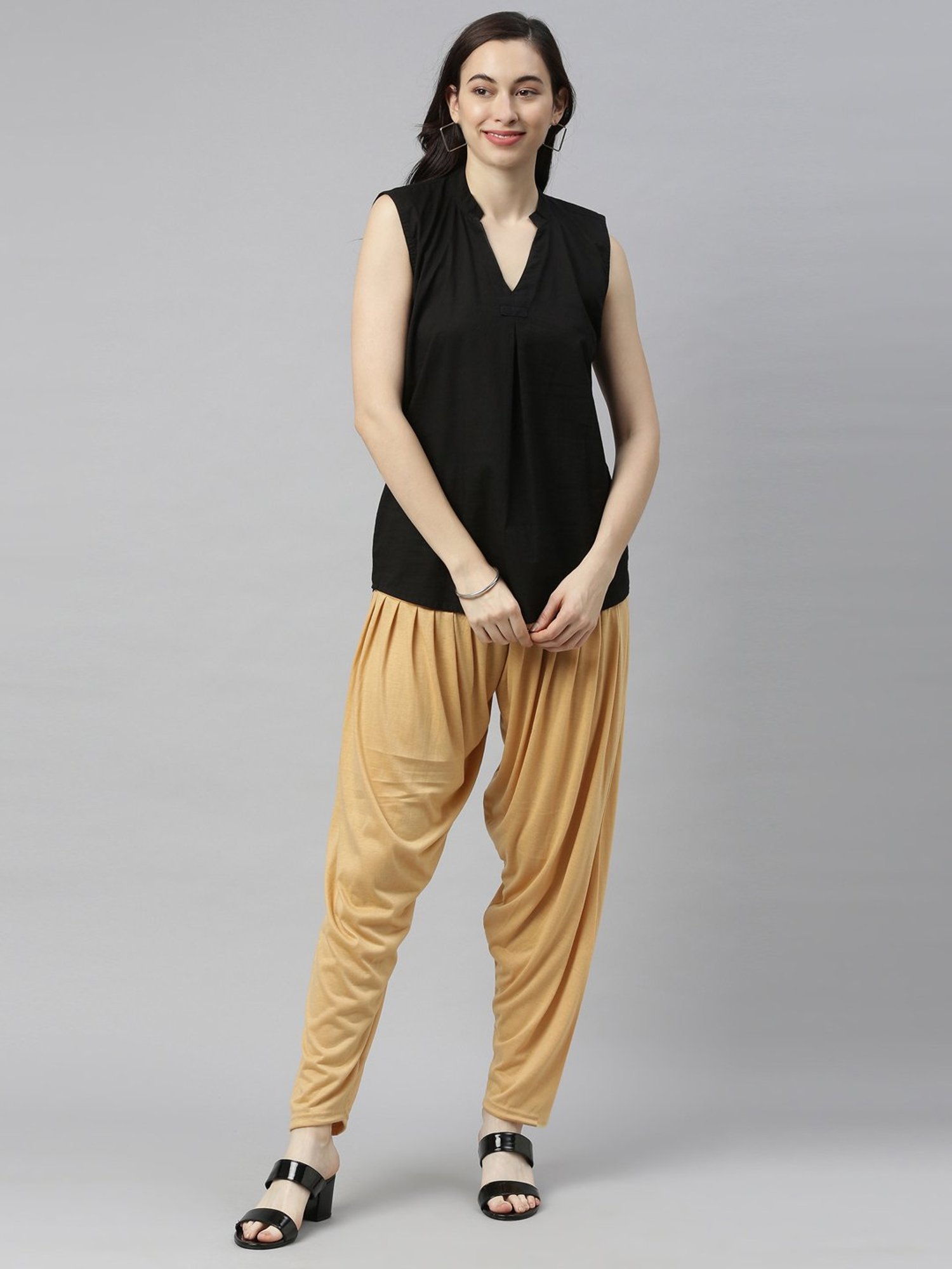 JCSS Green & Beige Patiala Pants - Pack Of 2