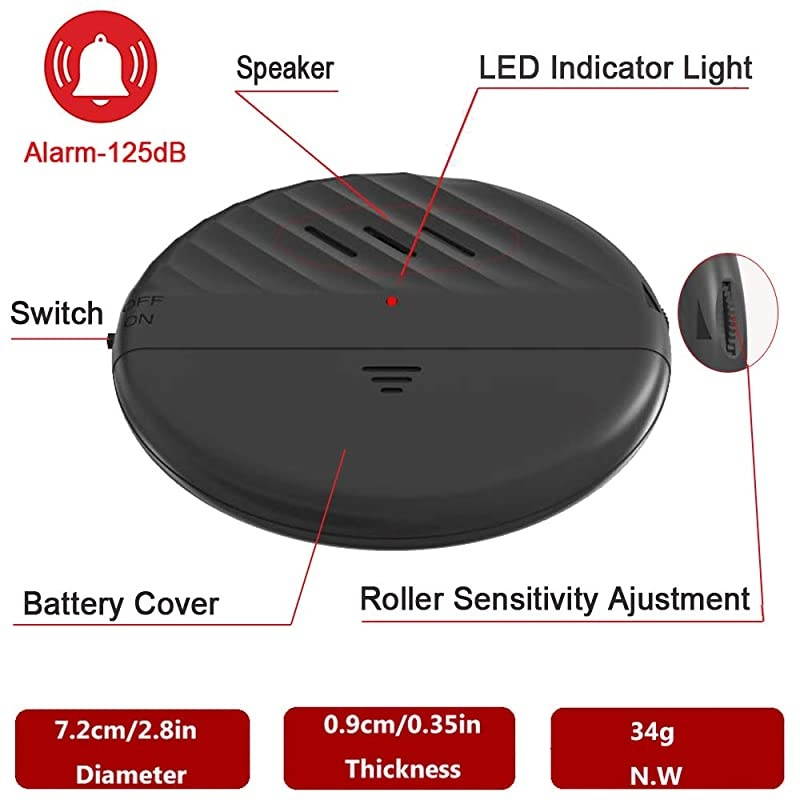 Alarm 125dB Loud UltraSlim AntiTheft Alarm for Door and Glass Break Vibration Sensor Alert with Adjustable Sensitivity 5 PCS