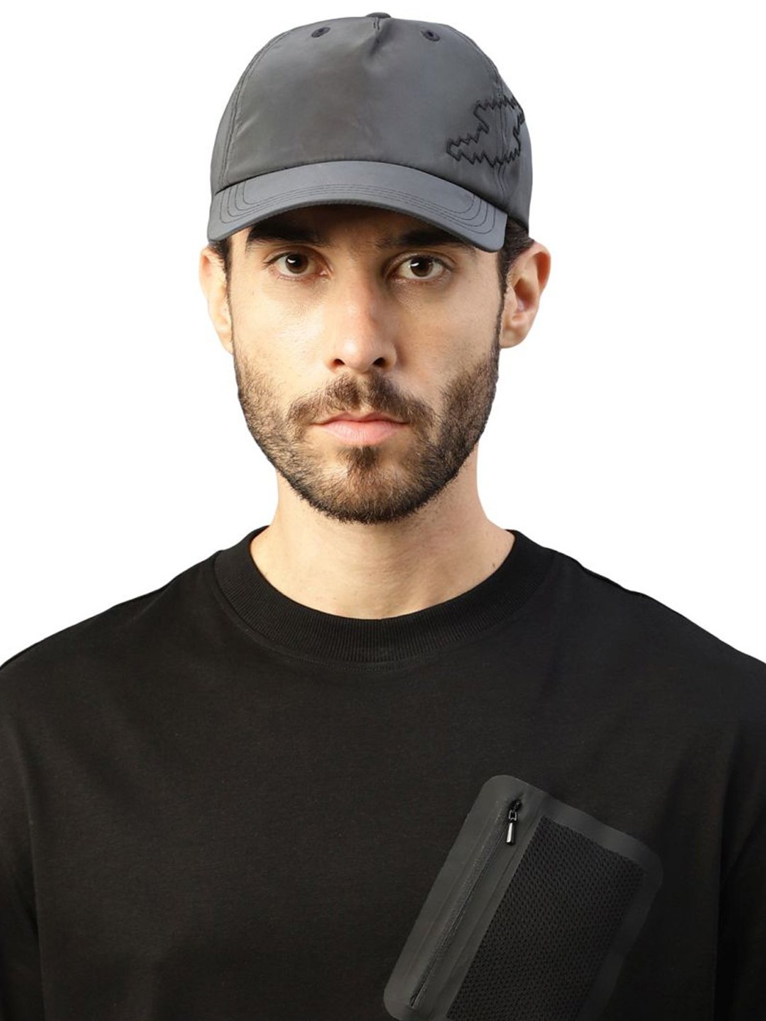 Peter England Black & Green Color Block Baseball Cap