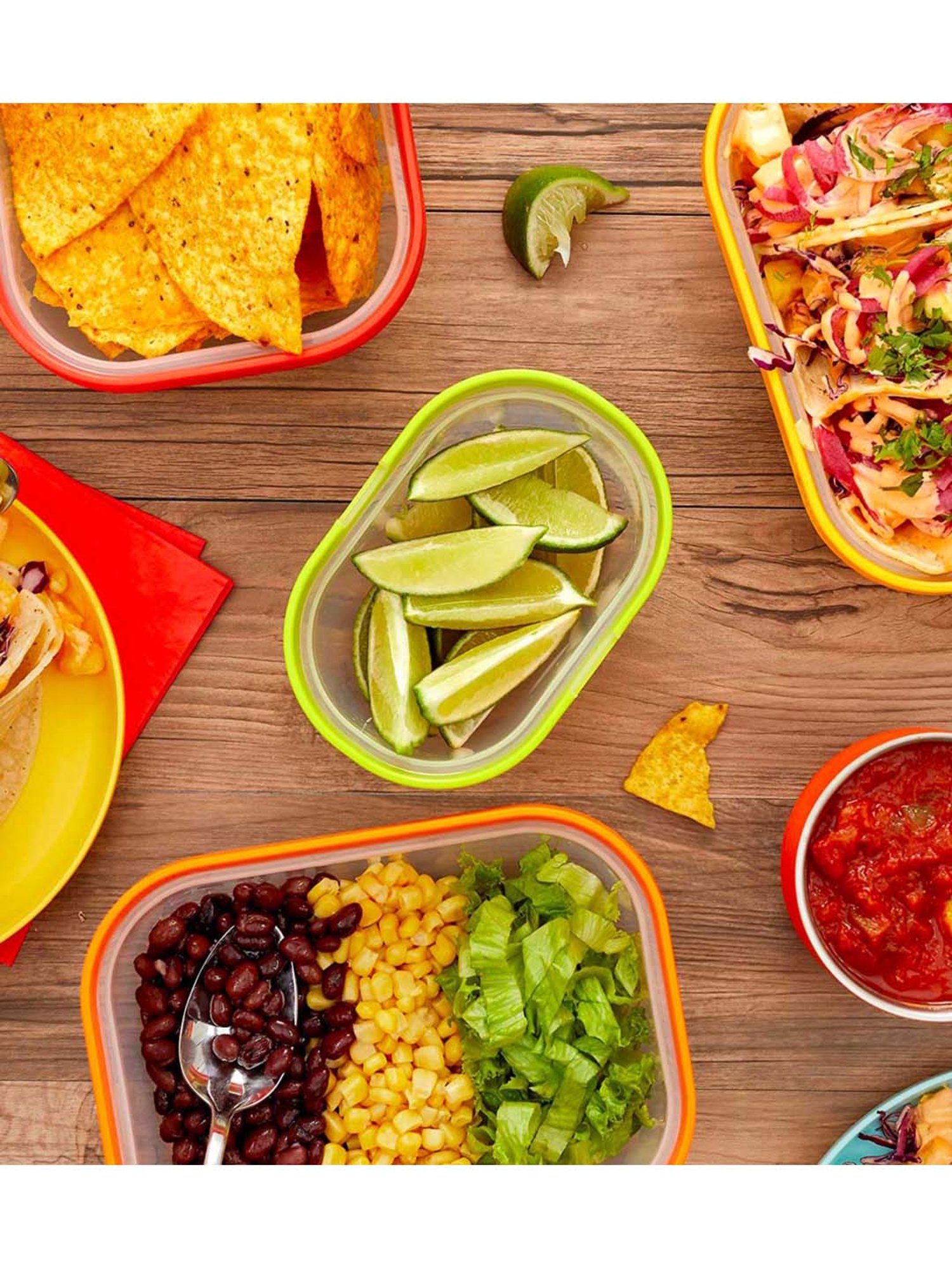 Zoku Transparent & Green Plastic Containers - Set of 4