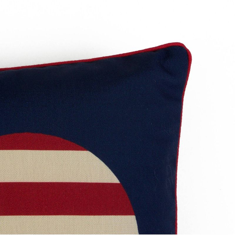 Décor Therapy 20"x20" Heart Flag Reversible Plaid Printed Faux Linen Throw Pillow Blue