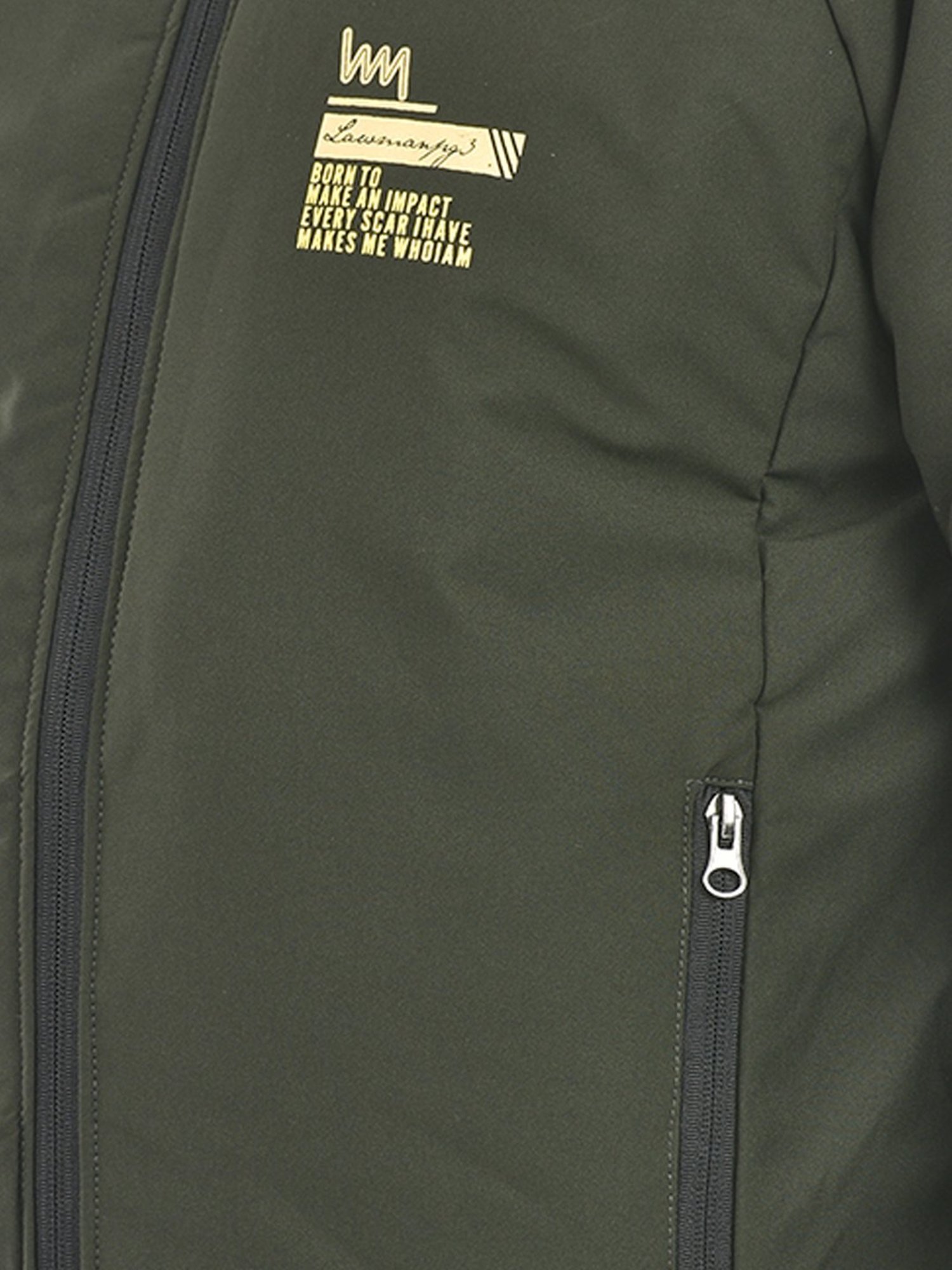 Lawman Pg3 Olive & Blue Regular Fit Striped Reversible Jacket