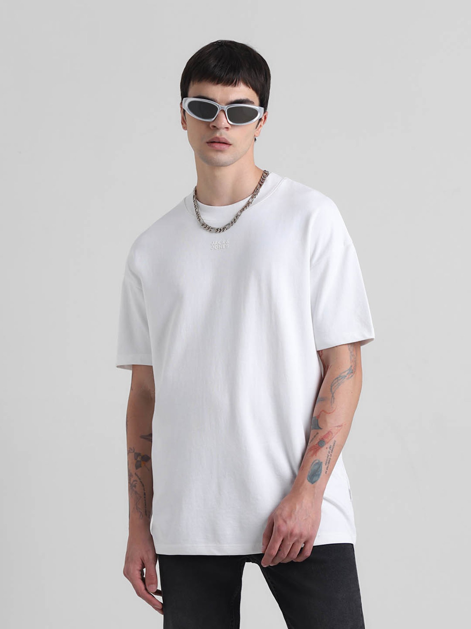 Produkt By Jack & Jones Brilliant White Cotton Slim Fit T-Shirt