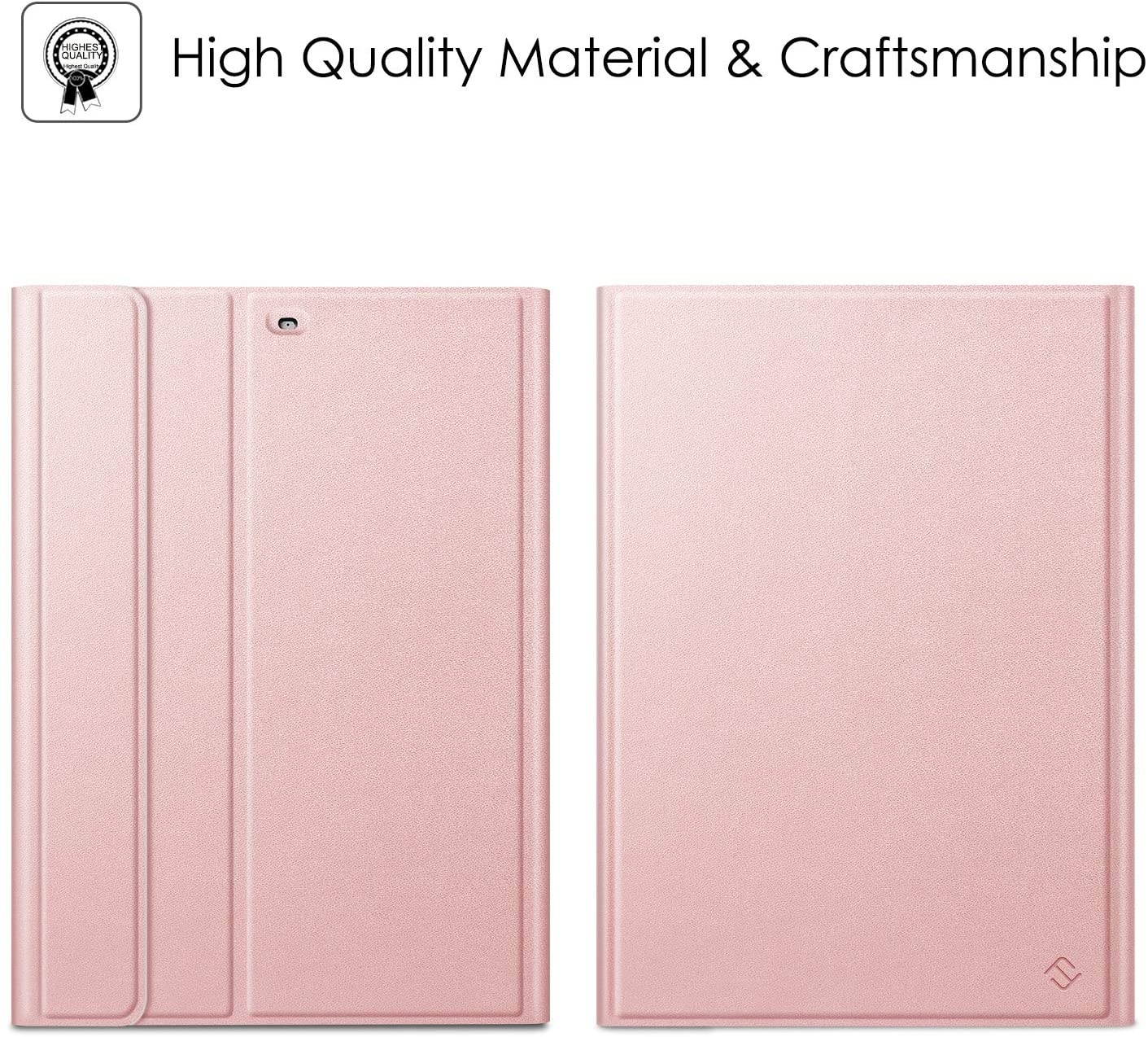 Fintie Keyboard Case for iPad 9.7 2018/2017 / iPad Air 2 / iPad Air - Slim Shell Stand Cover w/Magnetically Detachable Wireless Bluetooth Keyboard for iPad 6th / 5th Gen, Rose Gold