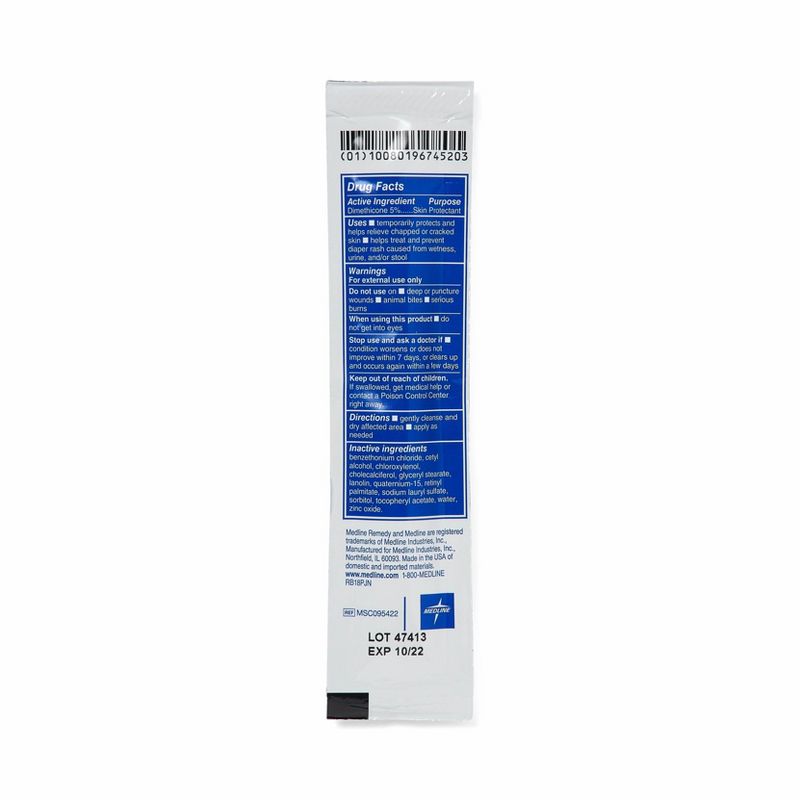Medline Zinc Oxide Barrier Cream 8 ml Packs - 144ct