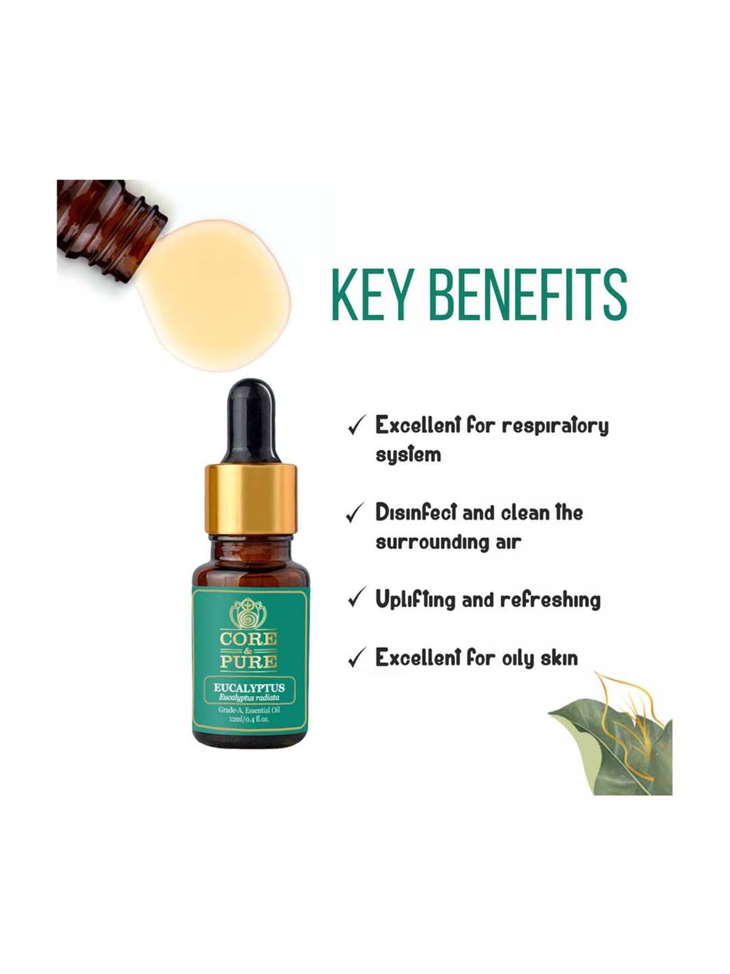 CORE & PURE Eucalyptus Essential Oil - 12 ml