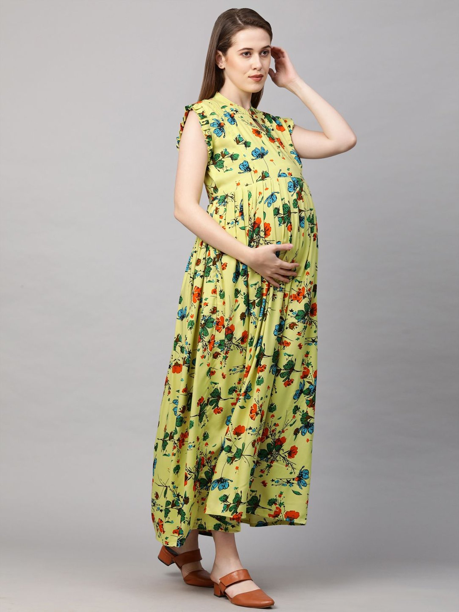 Mine4Nine Multicolor Printed Maternity Kurta
