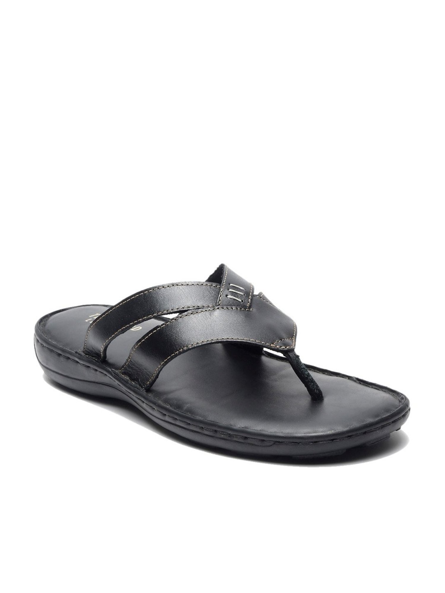 Teakwood Leathers Men's Black Thong Sandals