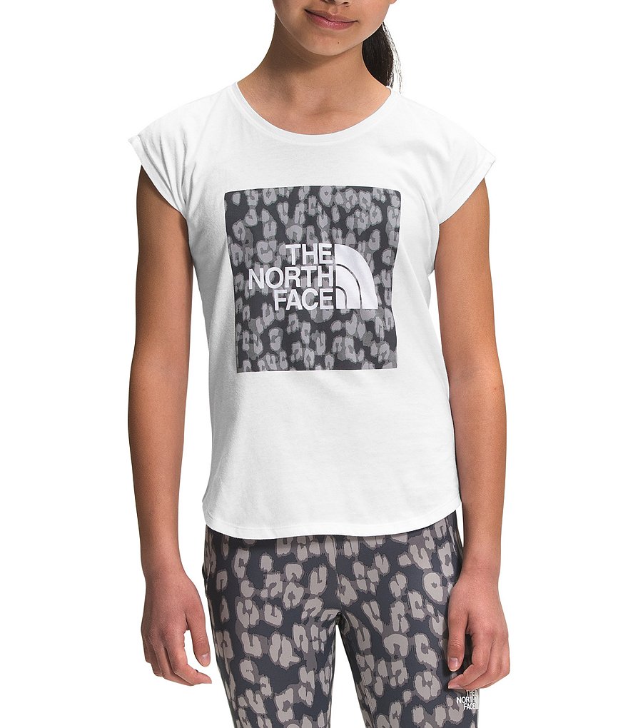 The North Face Little/Big Girls 5-18 Short-Sleeve Leopard-Fill Logo Tee