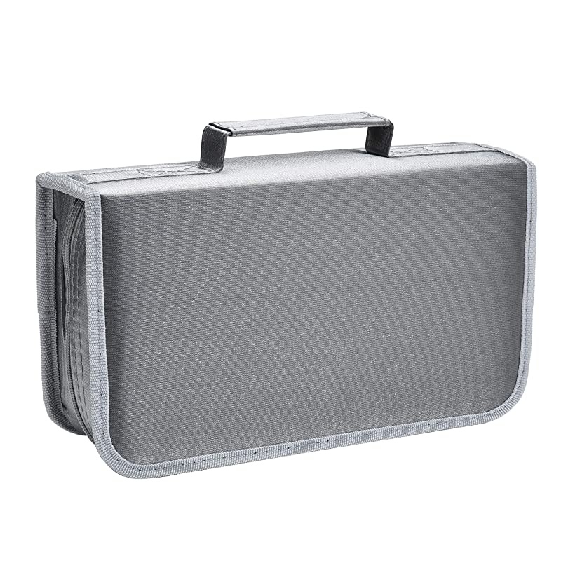 128 Capacity CDDVD Case Wallet Binder Storage Holder Booklet for Car Home Office and Travel Silver