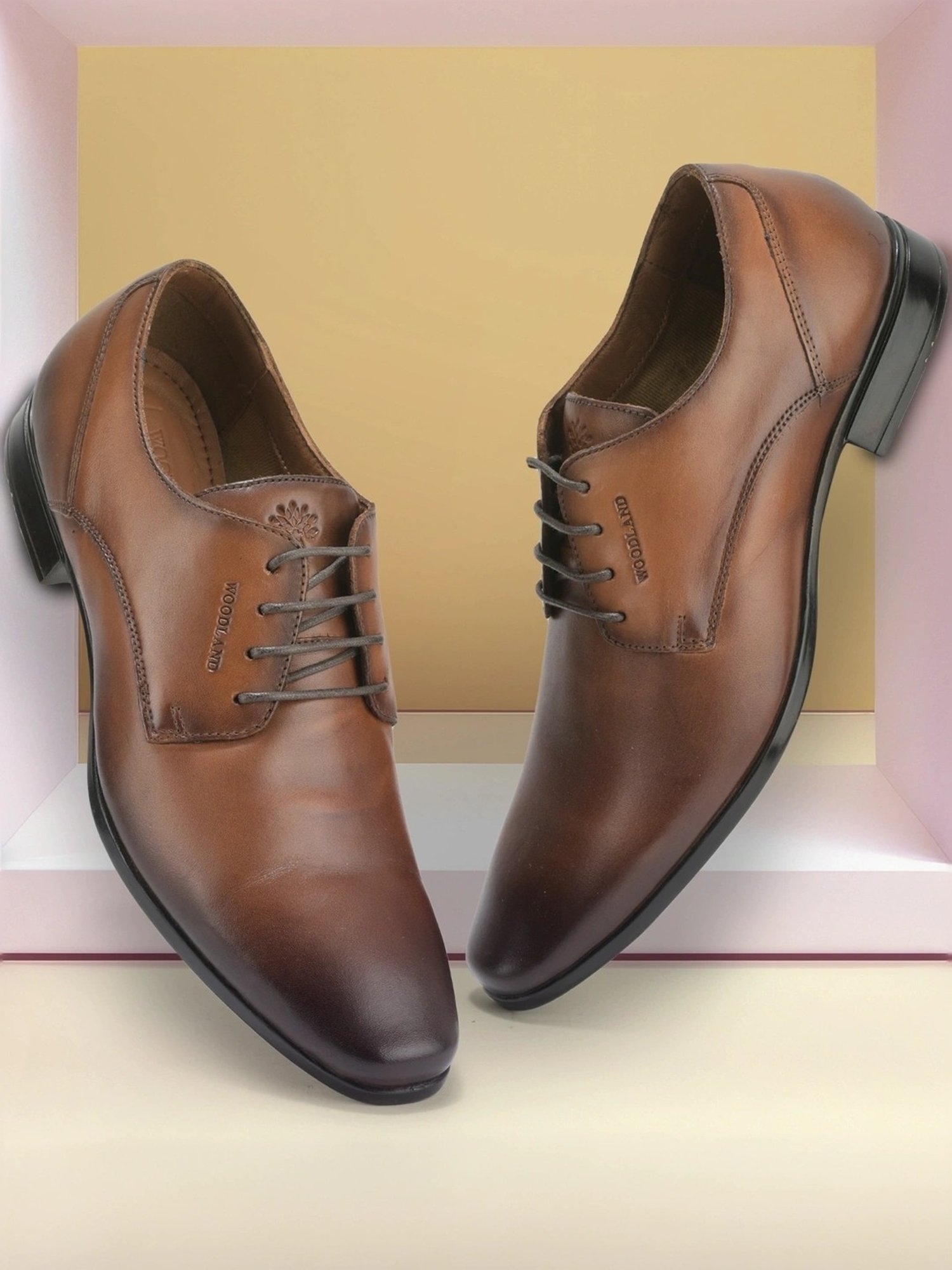 Woodland Men's Tan Derby Shoes