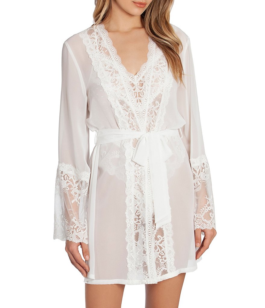 In Bloom by Jonquil Chiffon & Lace Short Wrap Robe