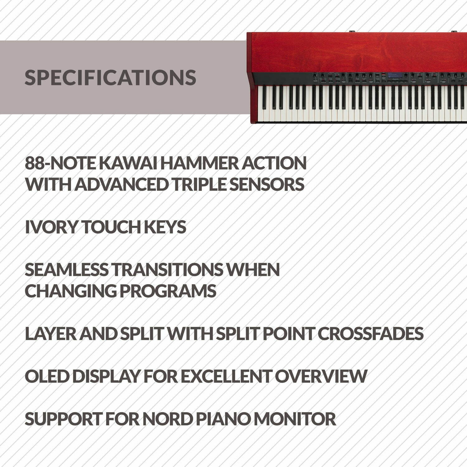 Nord Grand 88-note Kawai Hammer Action Keyboard with Ivory Touch