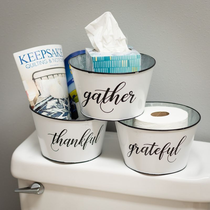 Set of 2 Metal Planters White - CosmoLiving by Cosmopolitan