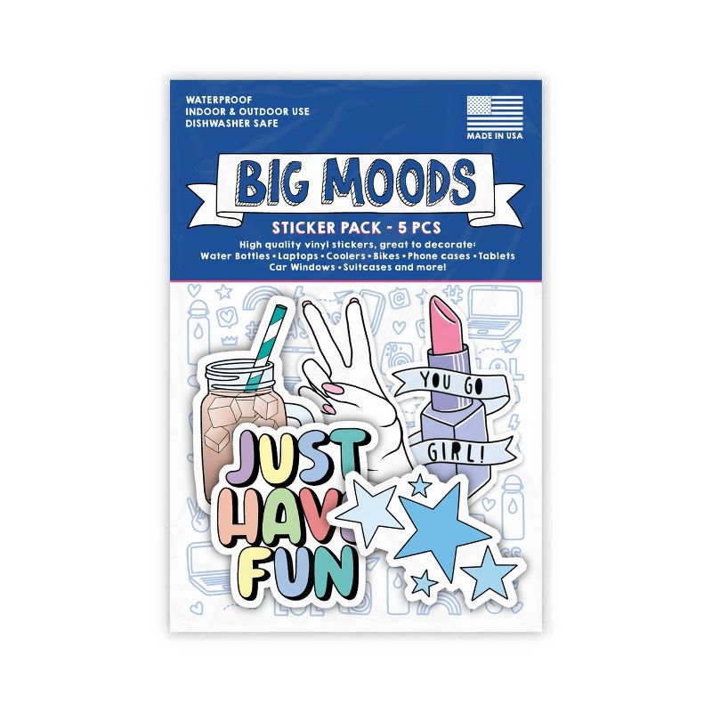 Big Moods Girl Power Aesthetic Sticker Pack 5pc