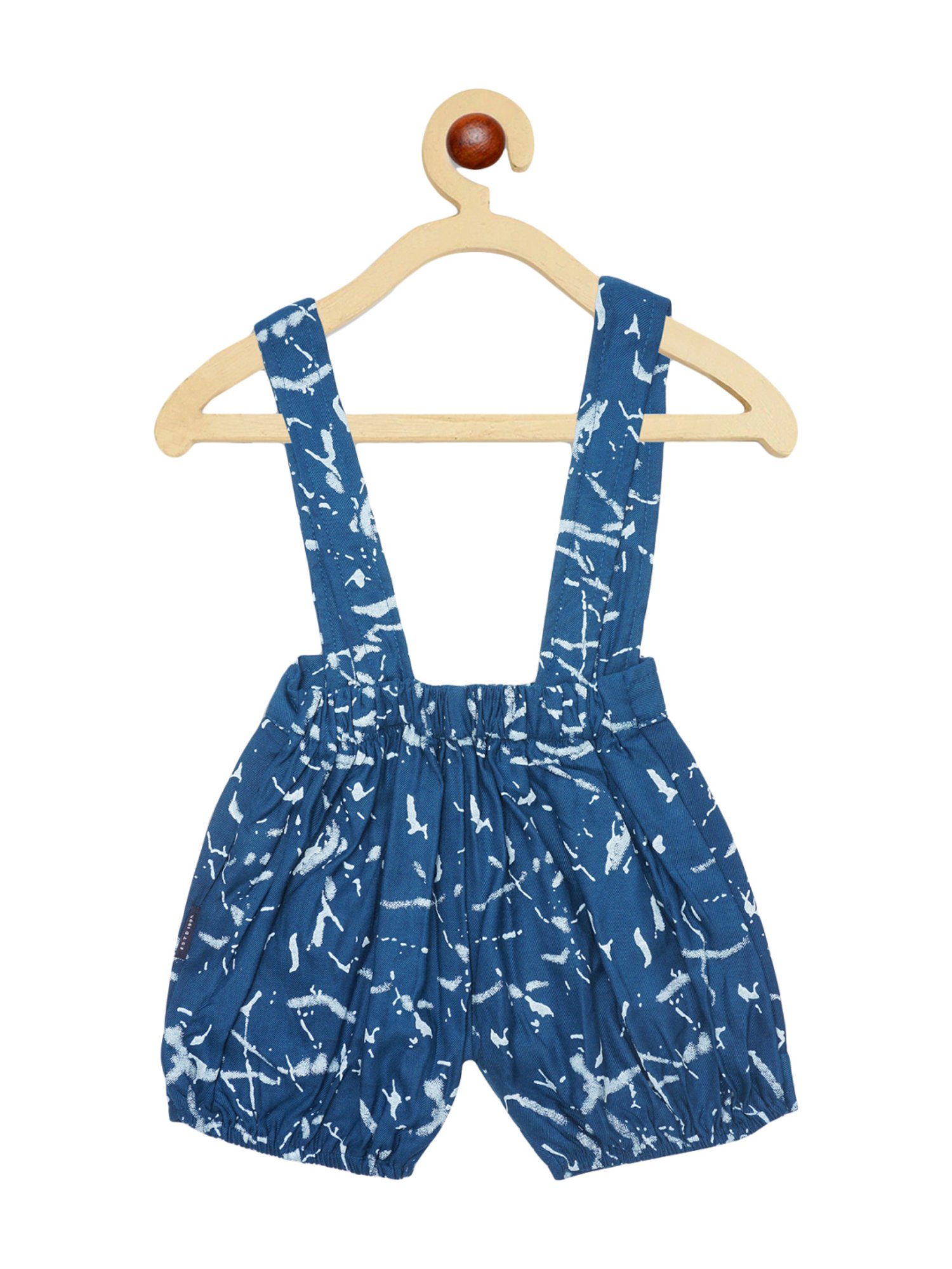 Li'l Tomatoes Kids Navy Cotton Printed Dungaree
