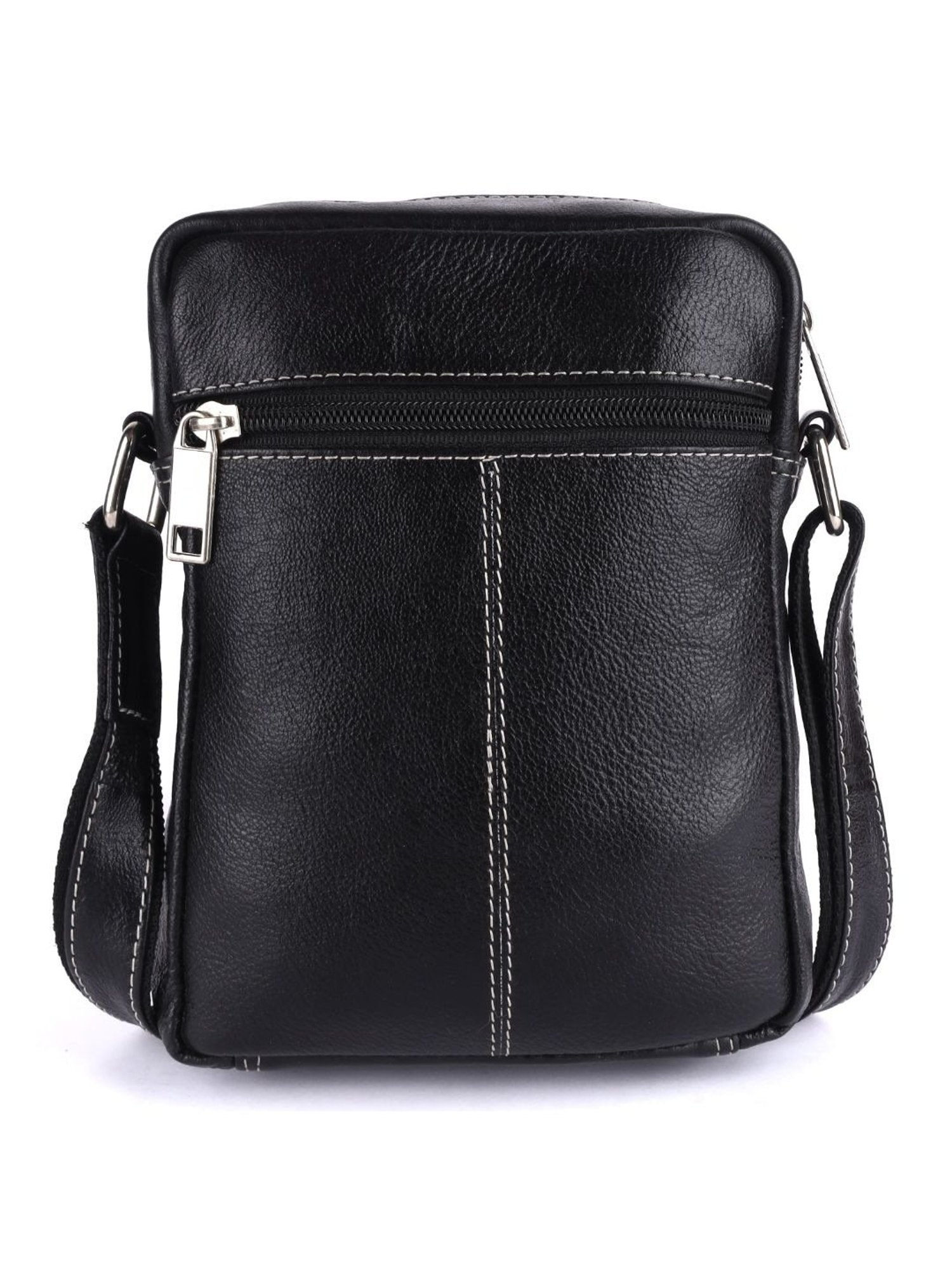 HiLEDER Black Textured Small Leather 5.5 inch Cross Body Bag