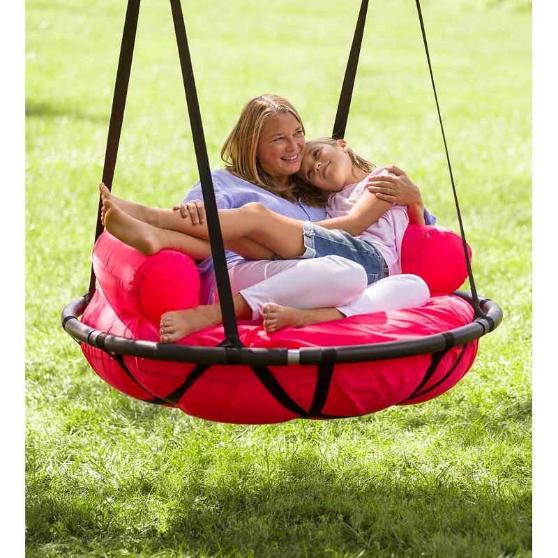 HearthSong Cozy Cushion Nest Swing for Kids and Adults with Inflatable Polyester-Covered Cushion, Holds up to 250 lbs.